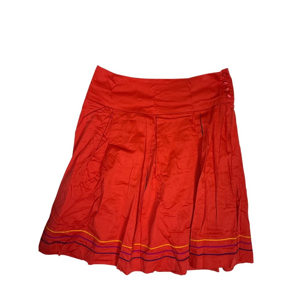 George by Mark Eisen Orange Cotton Skirt Women’s 10/L Bright Spring
